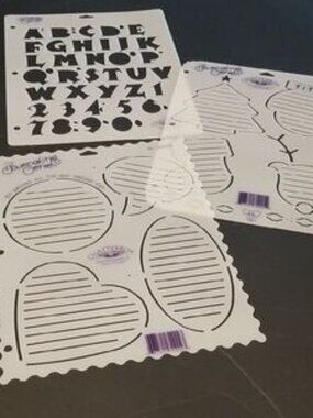 Journaling Stencils - White Script Shape Template Set